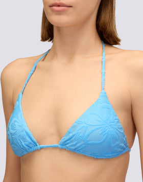 JENNIFER - TOP A TRIANGOLO IN SPUGNA CON LACCI REGOLABILI E MOTIVO SK23