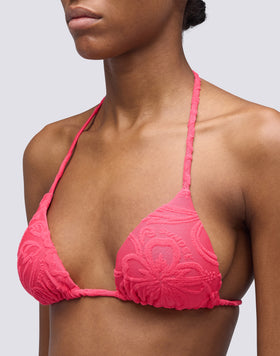 JENNIFER - HAUT TRIANGLE EN ÉPONGE AVEC LACETS RÉGLABLES