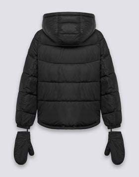 WOMEN'S SHORT PADDED DOWN JACKET WITH HOOD