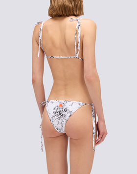 ANITA -  SLIP DE BIKINI AVEC CÔTÉS RÉGLABLES IMPRIMÉ ROSE DE JOIE