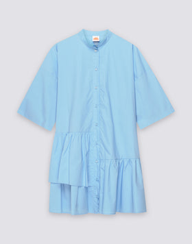 WOMEN'S ASYMMETRICAL SHORT DRESS IN COTTON POPLIN