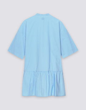 WOMEN'S ASYMMETRICAL SHORT DRESS IN COTTON POPLIN