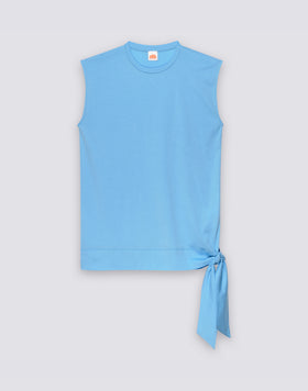 WOMEN'S MINI DRESS IN COTTON JERSEY WITH SIDE KNOT