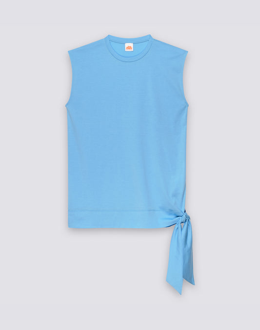 WOMEN'S MINI DRESS IN COTTON JERSEY WITH SIDE KNOT