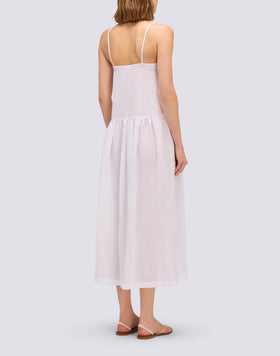 WOMEN'S LONG LINEN DRESS WITH SIDE SLITS
