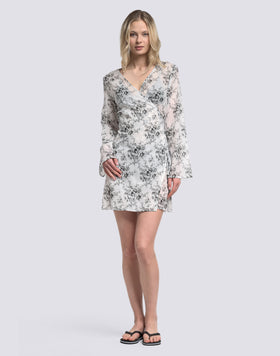 ROSE DE JOIE PRINT WRAPOVER DRESS