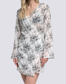 ROSE DE JOIE PRINT WRAPOVER DRESS