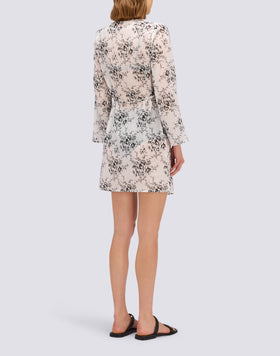 ROBE FEMME WRAPOVER IMPRIMÉ ROSE DE JOIE