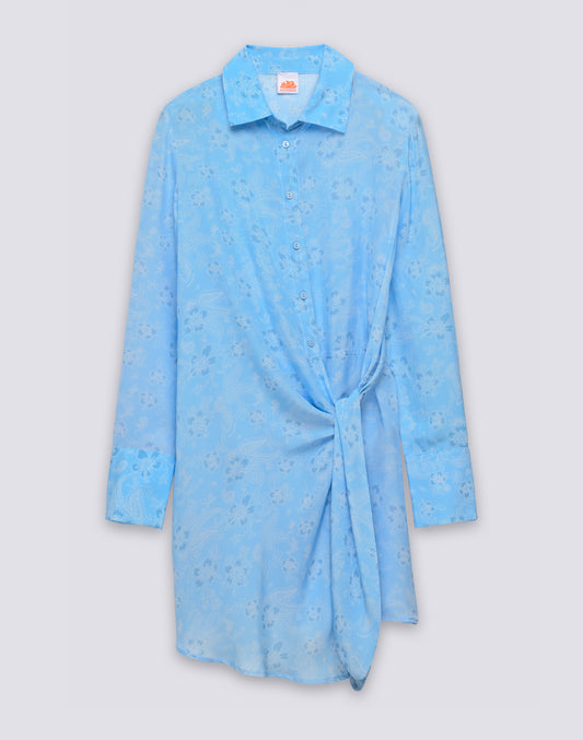 WOMEN'S VISCOSE SHIRT DRESS WITH HIBI PAISLEY PRINT
