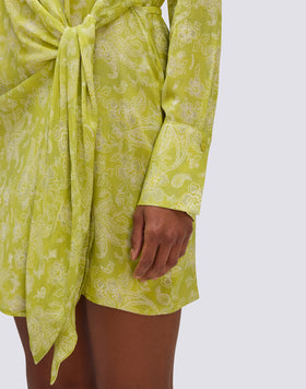 WOMEN'S VISCOSE SHIRT DRESS WITH HIBI PAISLEY PRINT