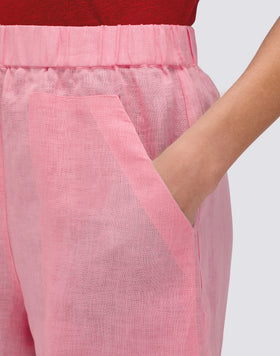 WOMEN'S LINEN SHORTS WITH FATIGUE POCKETS