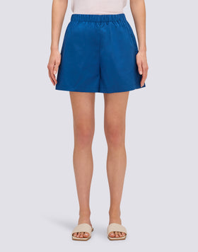 SHORTS POUR FEMME À TAILLE ÉLASTIQUE EN POPELINE DE COTON