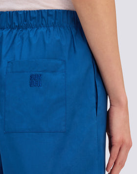 SHORTS POUR FEMME À TAILLE ÉLASTIQUE EN POPELINE DE COTON