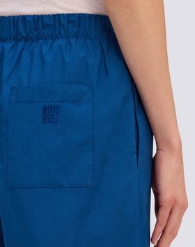 WOMEN'S ELASTICATED WAIST SHORTS IN COTTON POPLIN