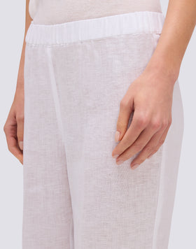 PANTALON LONG EN LIN POUR FEMME AVEC TAILLE ÉLASTIQUE