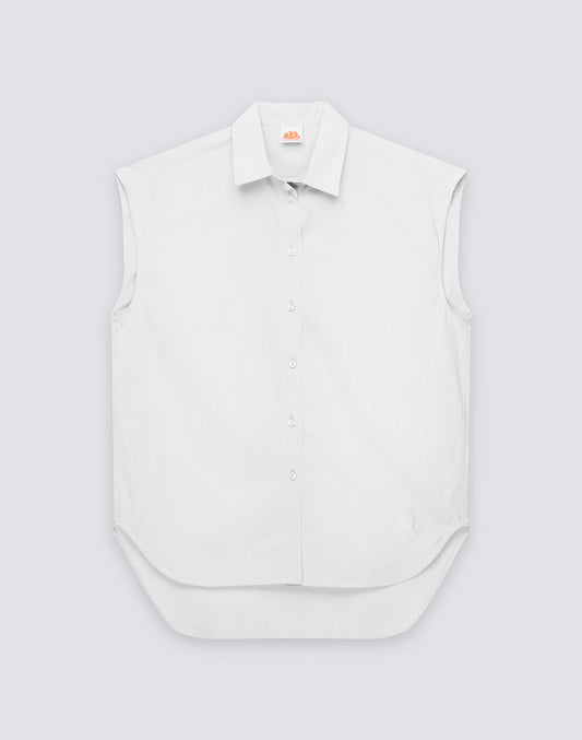 WOMEN'S SLEEVELESS SHIRT IN POPLIN COTTON
