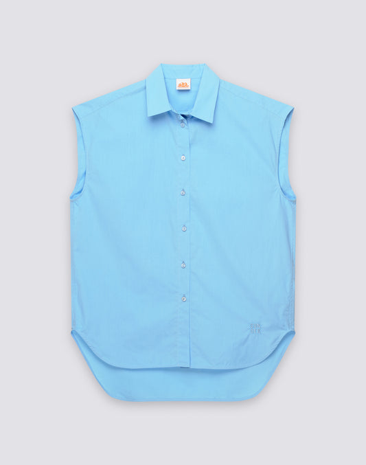 WOMEN'S SLEEVELESS SHIRT IN POPLIN COTTON