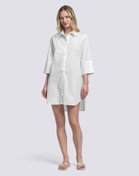WOMEN'S SHORT POPLIN SHIRT