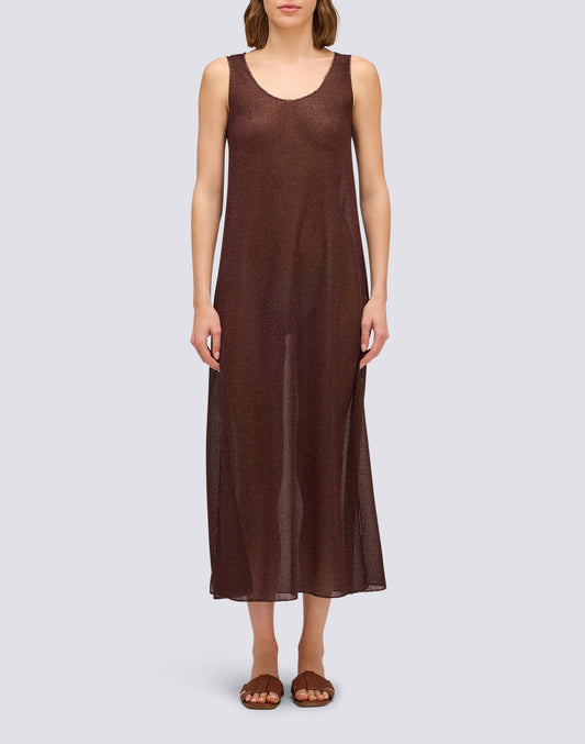 ROBE LONGUE POUR FEMME EN LUREX AVEC FENTES LATÉRALES