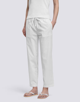 PANTALONI LUNGHI DONNA A SIGARETTA IN COTONE POPELINE