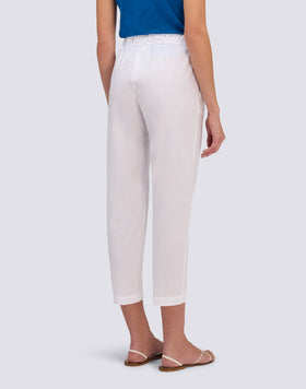 PANTALON LONG FEMME CIGARETTE EN POPELINE DE COTON