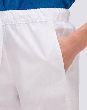 PANTALON LONG FEMME CIGARETTE EN POPELINE DE COTON