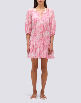 VESTIDO CORTO ESTAMPADO FLEUR DE JOIE