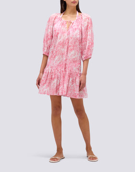 VESTIDO CORTO ESTAMPADO FLEUR DE JOIE