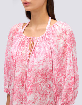 VESTIDO CORTO ESTAMPADO FLEUR DE JOIE