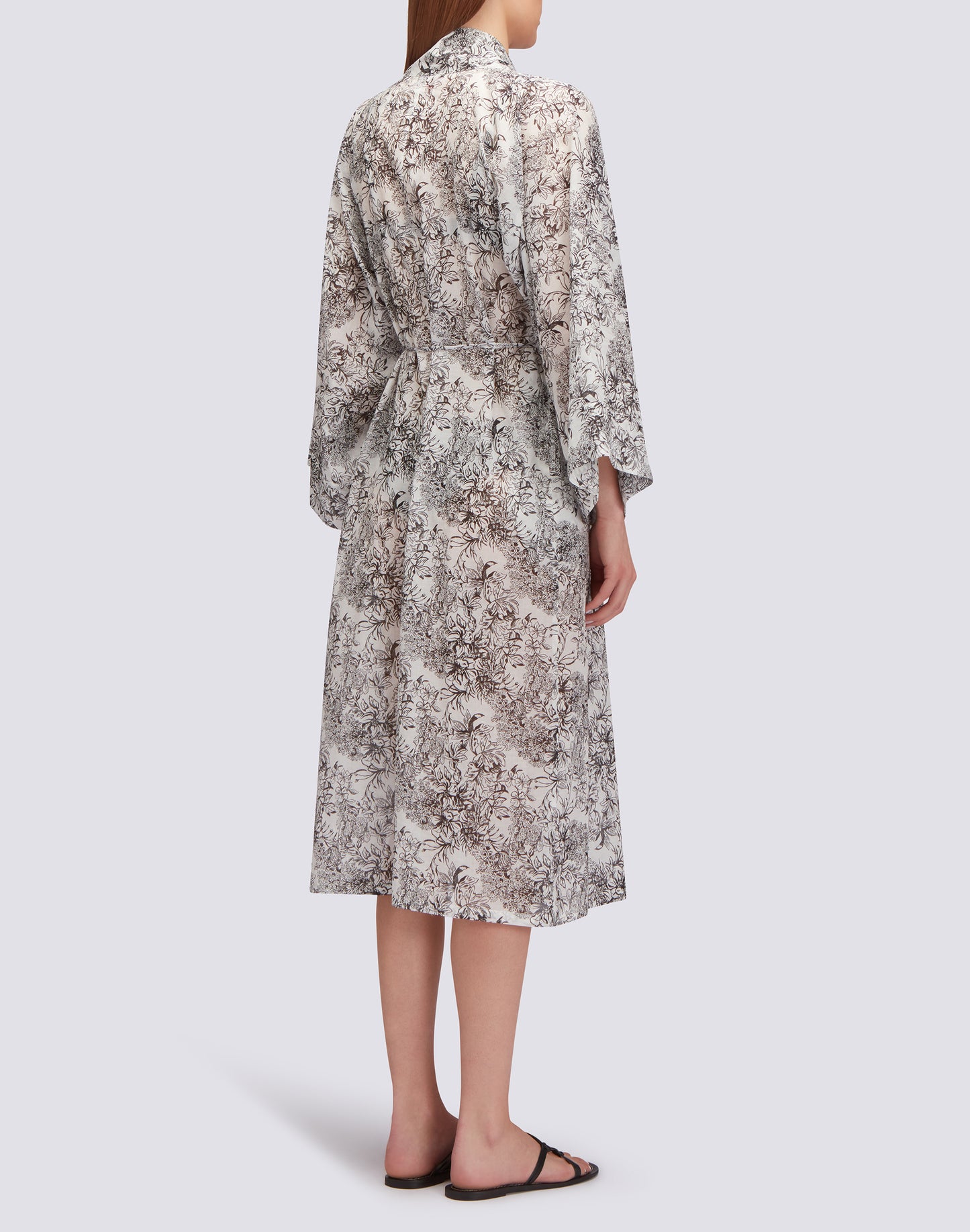 FLEUR DE JOIE PRINT LONG KIMONO DRESS