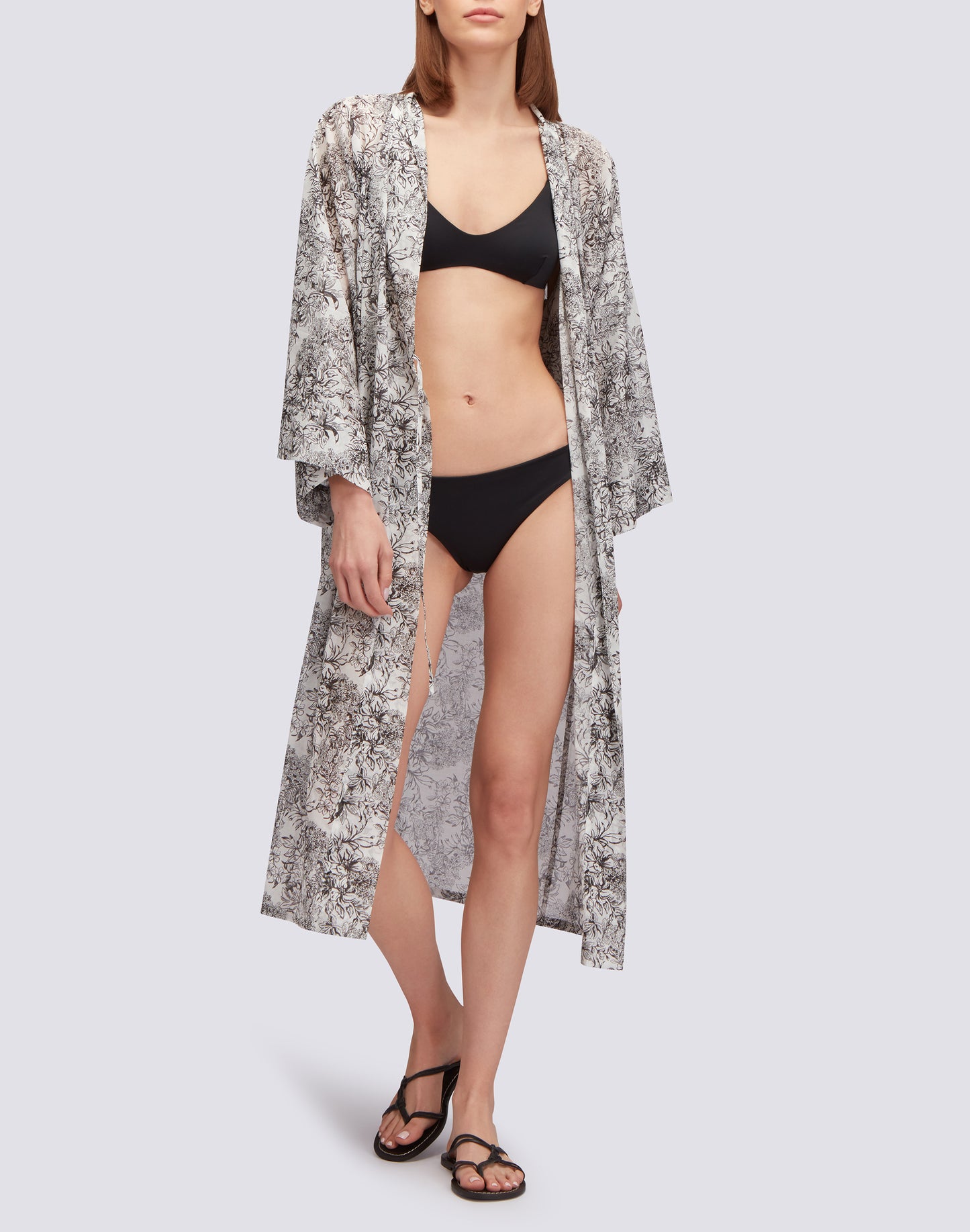 FLEUR DE JOIE PRINT LONG KIMONO DRESS