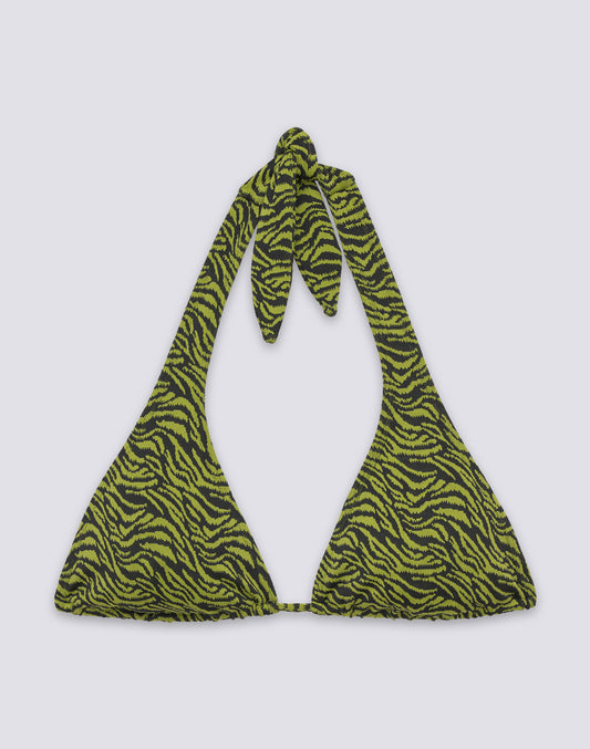 HILA - AMERICAN TRIANGLE BIKINI TOP WITH ZEBRA PRINT