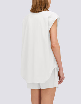 SLEEVELESS POPLIN SHIRT