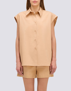 CAMISA DE POPELINA SIN MANGAS