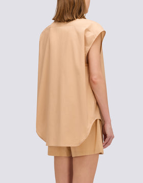 CAMISA DE POPELINA SIN MANGAS