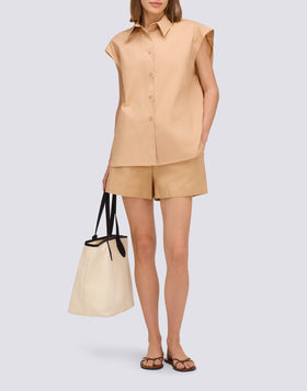 CAMISA DE POPELINA SIN MANGAS