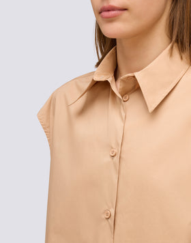 CAMISA DE POPELINA SIN MANGAS