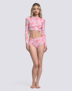 IPANEMA - HIGH-WAISTED CULOTTE BIKINI BOTTOMS WITH SK23 PRINT