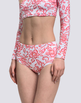 IPANEMA - HIGH-WAISTED CULOTTE BIKINI BOTTOMS WITH SK23 PRINT
