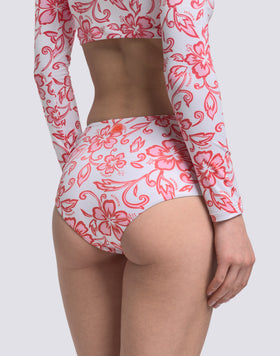 IPANEMA - HIGH-WAISTED CULOTTE BIKINI BOTTOMS WITH SK23 PRINT