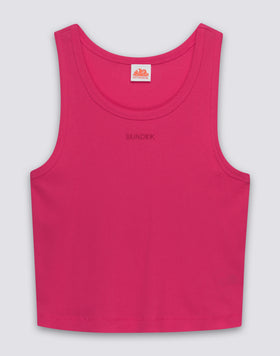 WOMEN'S RIBBED TANK TOP WITH EMBROIDERED LOGO