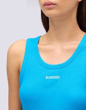 CANOTTA A COSTINE CON LOGO RICAMATO