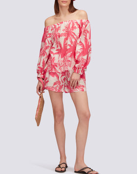 SEMI-STRETCH TROPIC SAVANA PRINT SHORTS