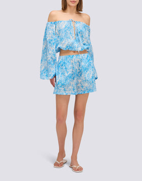 SHORTS SEMI ELASTICIZZATI STAMPA FLEUR DE JOIE