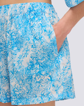 SHORTS SEMI ELASTICIZZATI STAMPA FLEUR DE JOIE