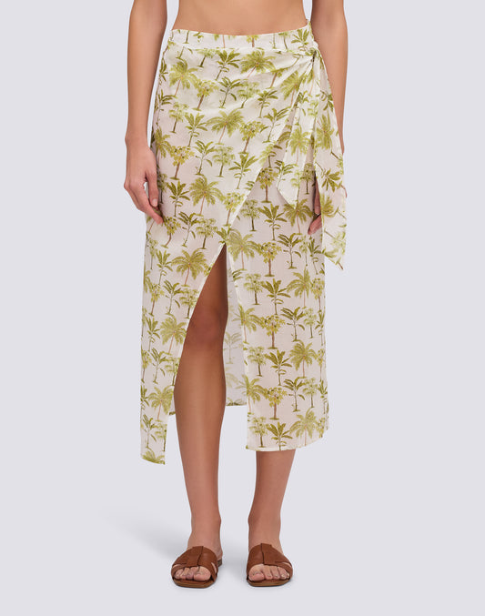 PAREO LONG IMPRIMÉ BOTANIQUE
