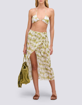 PAREO LONG IMPRIMÉ BOTANIQUE