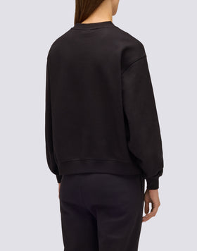 FELPA DONNA A GIROCOLLO CON FIORE