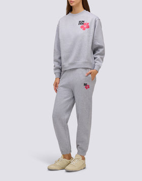 WOMEN'S CREW NECK SWEATSHIRT WITH FLOWER