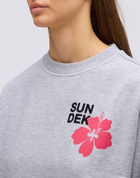 WOMEN'S CREW NECK SWEATSHIRT WITH FLOWER